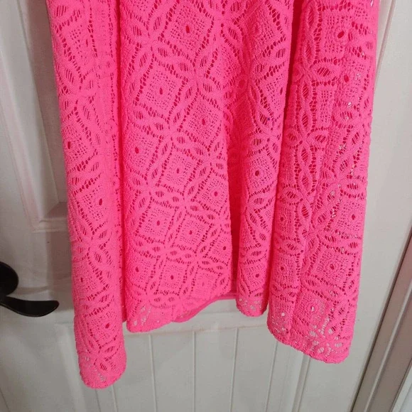 Lilly Pulitzer Womens Dress Jennilee Trellis Lace Barbie Pink Mini Fit Flare S - Picture 11 of 12